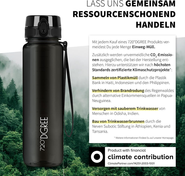 720°DGREE Trinkflasche “uberBottle“ +Sieb - 350ml, 500ml, 650ml, 1000ml, 1,5l, 2l - BPA-Frei - Wasse