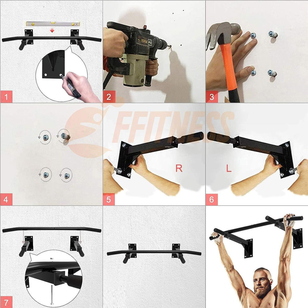 Fit FFitness Wand-Klimmzugstange, Multifunktionale Stange Pull Up Chin Up Multi-Grip Bar Max 150 kg