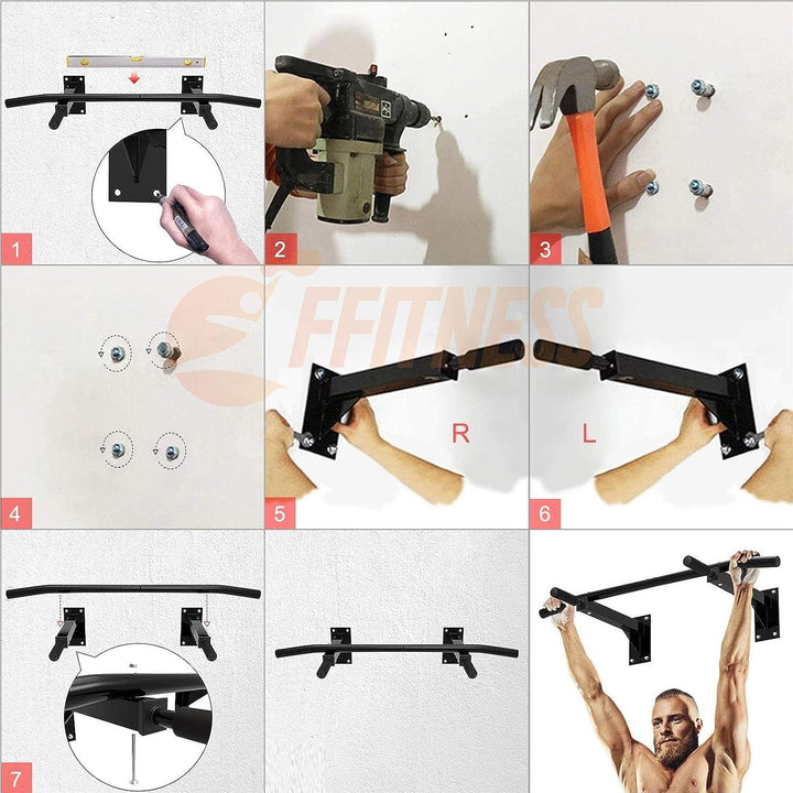 Fit FFitness Wand-Klimmzugstange, Multifunktionale Stange Pull Up Chin Up Multi-Grip Bar Max 150 kg