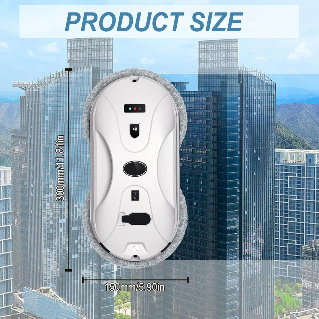 Fensterputzroboter, 5600Pa Automatischer Fensterreiniger mit Fernbedienung und 10 Tüchern, Fensterre