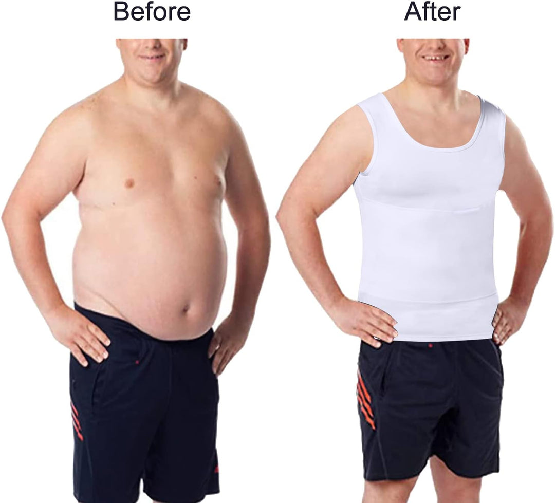 Lgtfy Herren Bauchweg Body Shaper Weste Brust Bauch Kompression Tank Top Bauch Verstecken Unterhemde