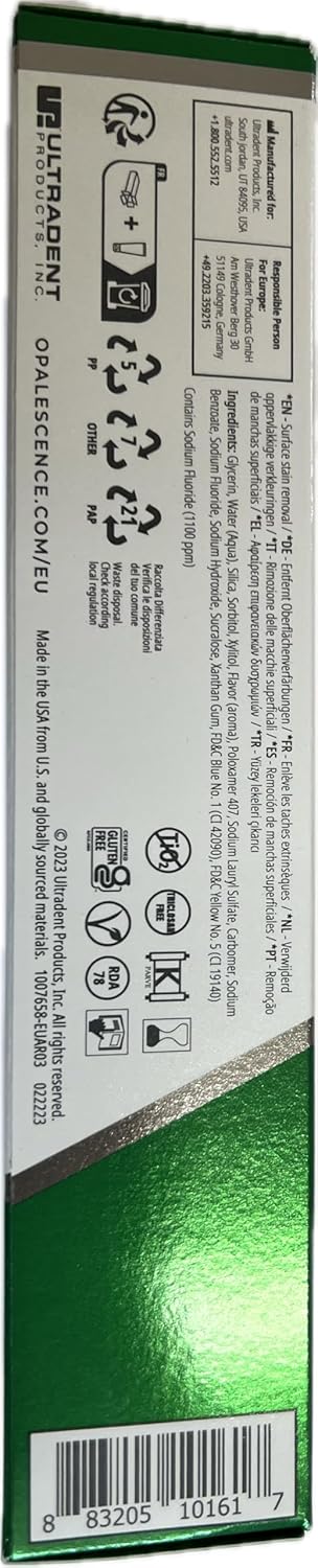 OPALESCENCE Whitening Toothpaste Fluoride Cool Mint - 4 PACK - 4.7oz(133g) X 4 by Opalescence