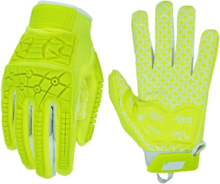 Seibertron Lineman 2.0 Padded Palm Football Receiver Gloves, Flexible TPR Impact Protection Back of