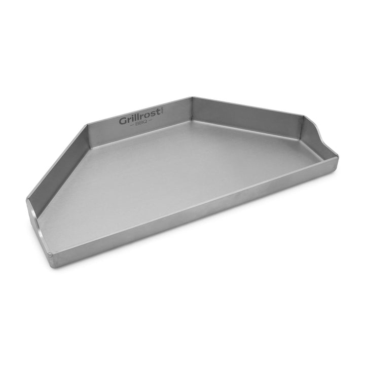 Grillrost.com Das Original Halbrunde Plancha für Kugelgrills – 4 mm Edelstahl - dicht geschweisst