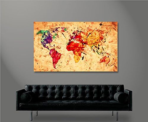 islandburner Bild Bilder auf Leinwand Alte Weltkarte Vintage 1p XXL Poster Leinwandbild Wandbild art