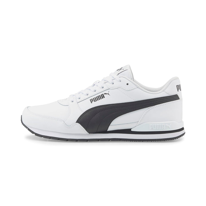 PUMA Unisex St Runner L Low-Top 44.5 EU Puma White Puma Black, 44.5 EU Puma White Puma Black