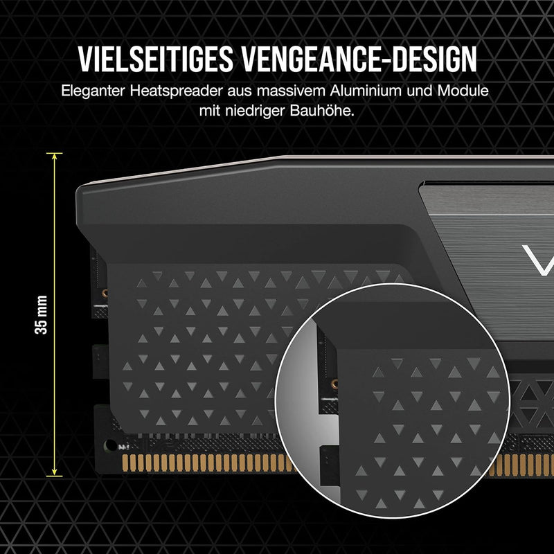 Corsair VENGEANCE DDR5 RAM 32GB (2x16GB) 5200MHz CL40 Intel XMP iCUE Kompatibel Computer Speicher -