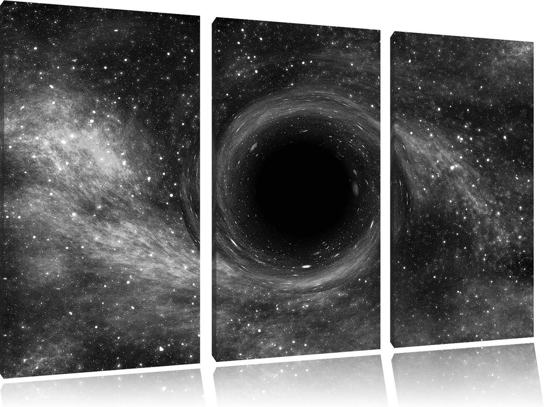 Pixxprint Loch im Weltall als Leinwandbild/Grösse: 3 Teilig (120x80 cm) cm/Wandbild/Kunstdruck/ferti