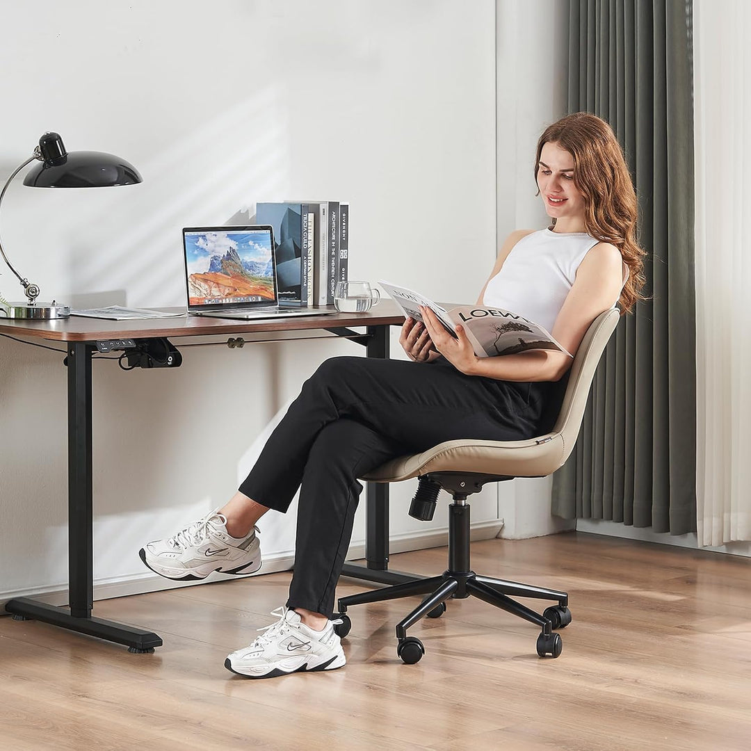 YOUTASTE Ergonomischer Bürostuhl Schaukeldrehstuhl Lounge Stuhl Höhenverstellbare 360° Kunstleder Dr