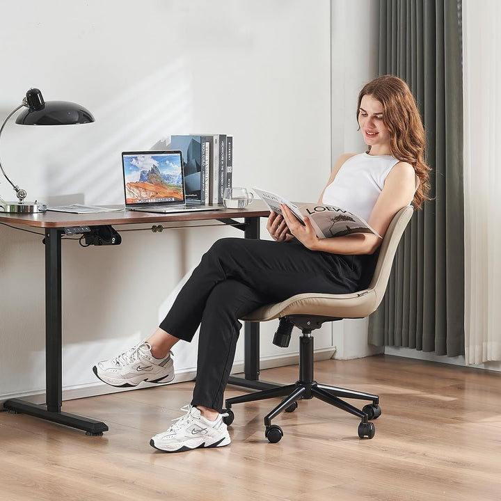 YOUTASTE Ergonomischer Bürostuhl Schaukeldrehstuhl Lounge Stuhl Höhenverstellbare 360° Kunstleder Dr
