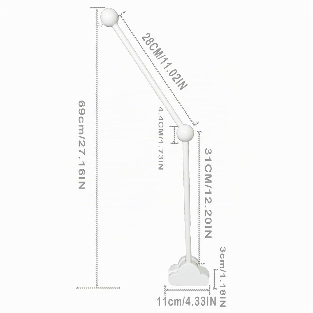 Baby Mobile Halterung, Abnehmbarer Verstellbar Weiss Holz Mobile Aufhänger Wickeltisch für Babybett,