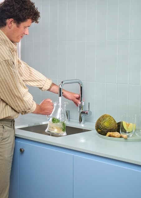 Quooker Flex Square | Reservoirs COMBI+ | CUBE & Filter | verchromt glänzend | sofort-Kochend-Wasser