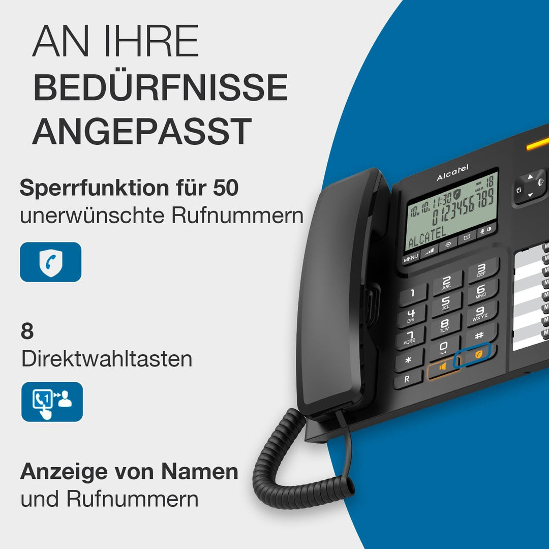 Telefone mit Kabel Marke ALCATEL Modell TELEFON Tischplatte T78 Schwarz