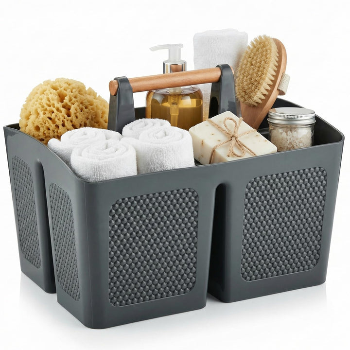 ALINK Portable Dusche Caddy Korb mit Fächern, Kunststoff geteilt Reinigung Caddy Organizer Storage T