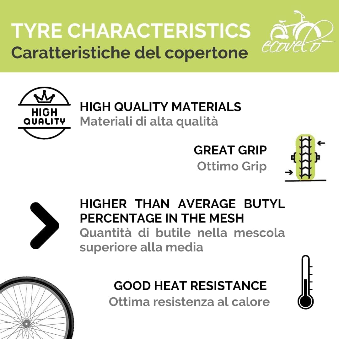 C2475AST+EBB24NEE Felge vorne 24 x 1,75 + Reifen 24 x 1,75 + Schlauch für Citybike 24 Zoll