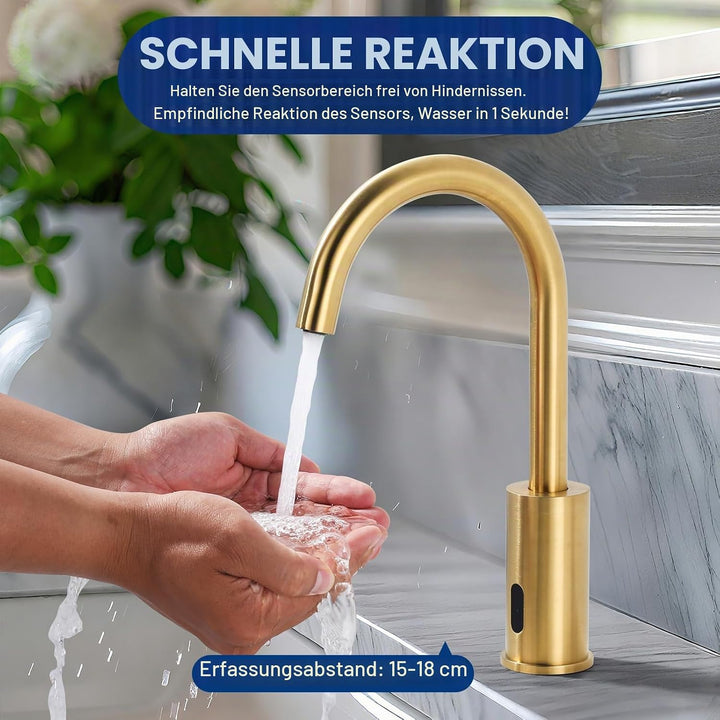 iVIGA Wasserhahn Sensor, Badarmatur Infrarot Sensor für Badezimmer Wasserhahn Bad Automatisch mit St