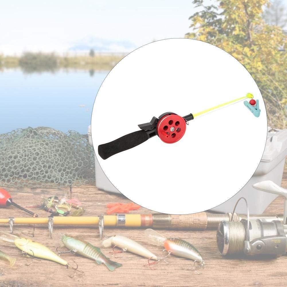 Jadeshay Angelrute, 2Pcs Fishing Kinderangel Krebsangel Mini tragbare EIS Angelrute mit Clip for Gar