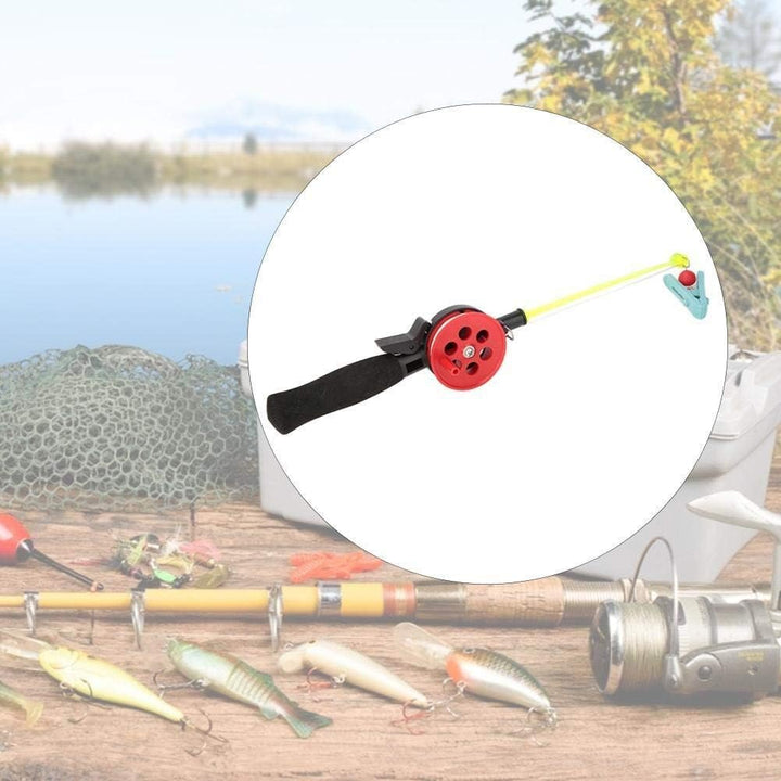 Jadeshay Angelrute, 2Pcs Fishing Kinderangel Krebsangel Mini tragbare EIS Angelrute mit Clip for Gar