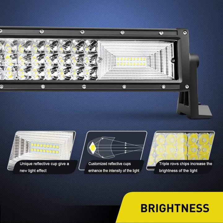 Boncak 22 Zoll 270W Dreireihiger LED LICHTLEISTE 7D Arbeitsscheinwerfer Zusatzscheinwerfer LED Light