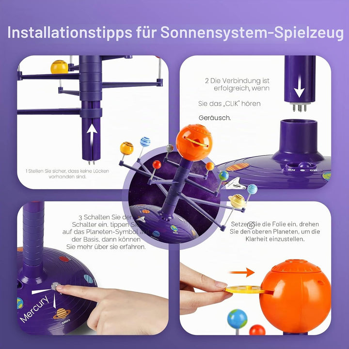Science Can Sonnensystem Modell Planetensystem für Kinder Planeten Projektor Deutsch mit 8 Planeten