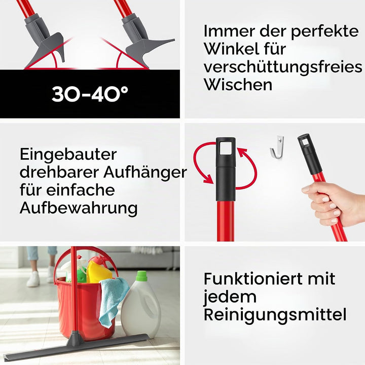 Tyroler Schiebe &amp; Zieh Wasserschieber Bodenabzieher 60 cm Silikonkopf | Wasserabzieher Boden mit Sti