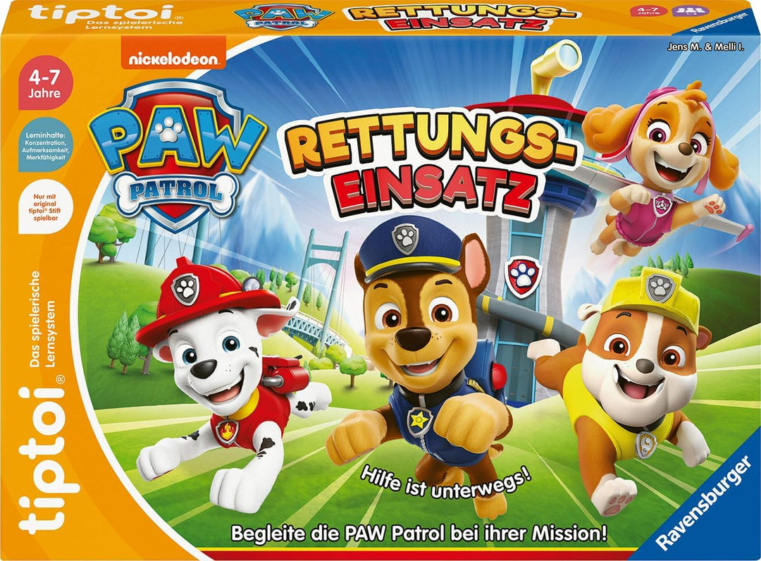 Ravensburger 00202 tiptoi Spiel - PAW Patrol Rettungseinsatz - Lernspiel ab 4 Jahren, lehrreiches Ki