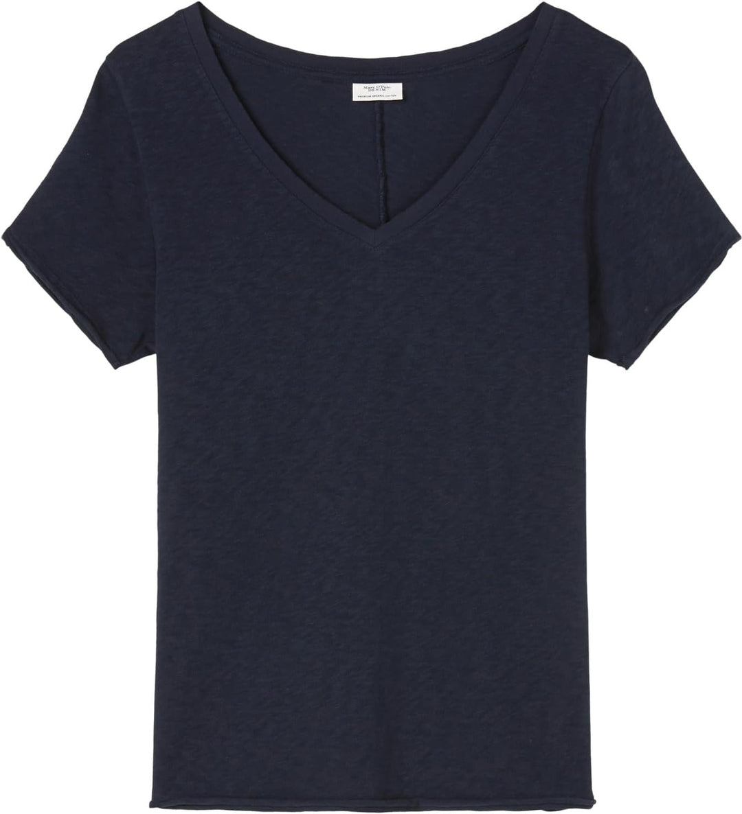 Marc OߴPolo Denim Damen T-Shirt aus Bio-Baumwolle mit V-Ausschnitt, Scandinavian Blue