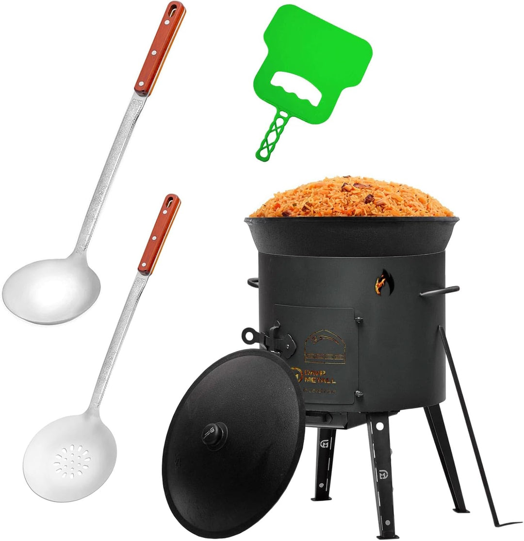 Ø44 Uchag 2mm stahl Utschak Feuerstelle Utschag Campingofen 16L Kazan WOK Kasan (Runder boden) Feldk