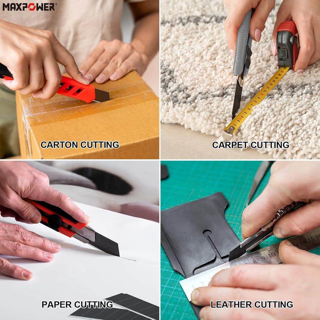 MAXPOWER 50 Stück Abbrechklingen Scharfe Teppichmesser klingen Tragbar Professionelle 100 x 18 mm, 1