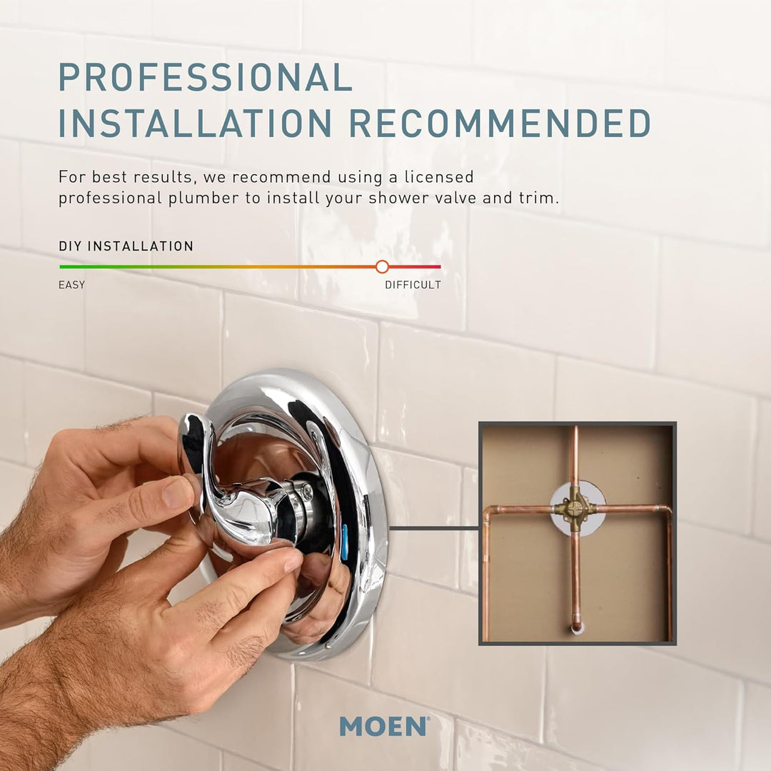 Moen 82922SRN Conway Einhandgriff Posi-Temp Wannen-/Duscharmatur, Spot Reset Nickel gebürstet, Spot