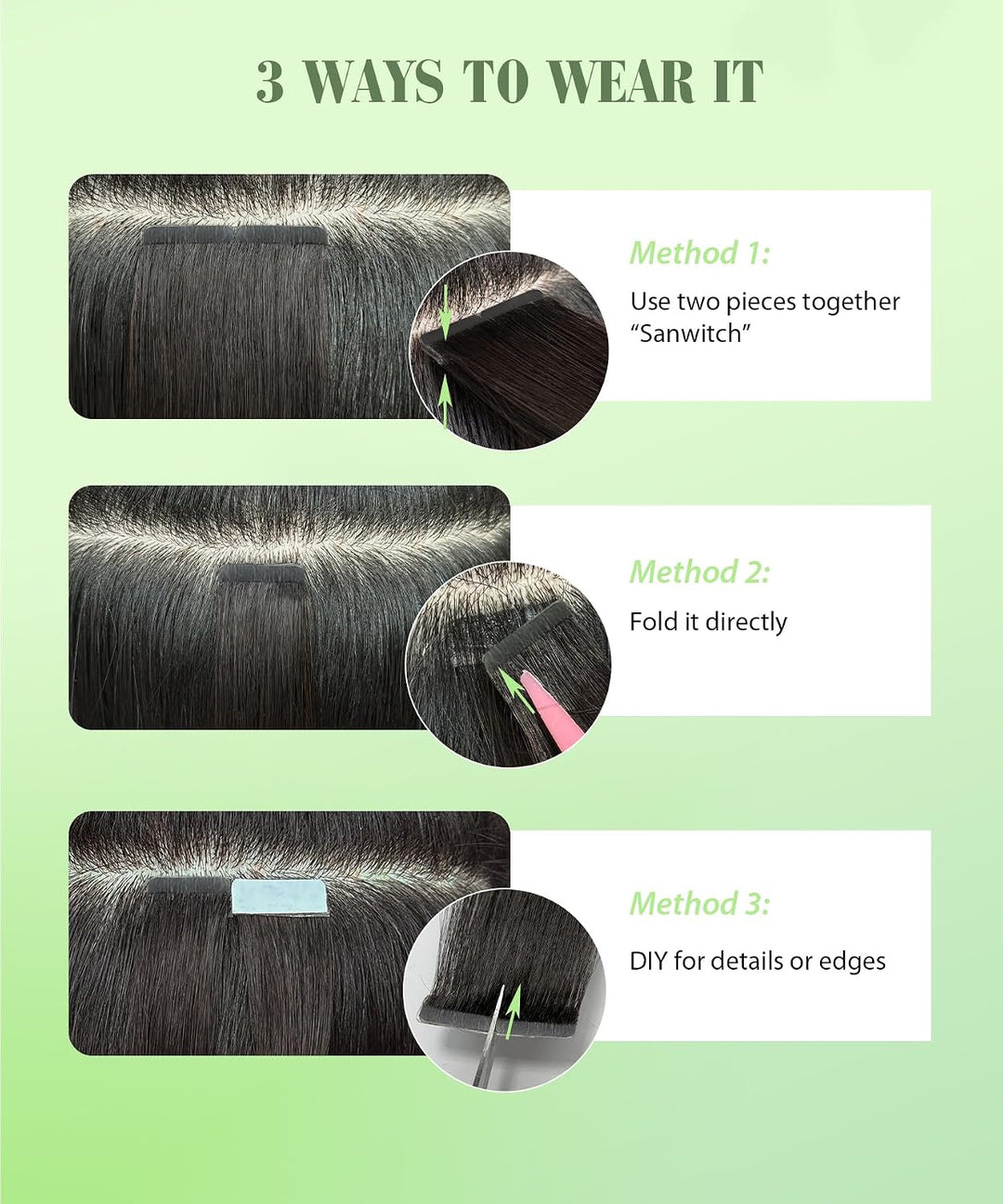 SURNEL Tape in Echthaar 20 Zoll,1B/4/27 Dunkle Wurzeln zu Blond Balayage Tape in Echthaarverlängerun