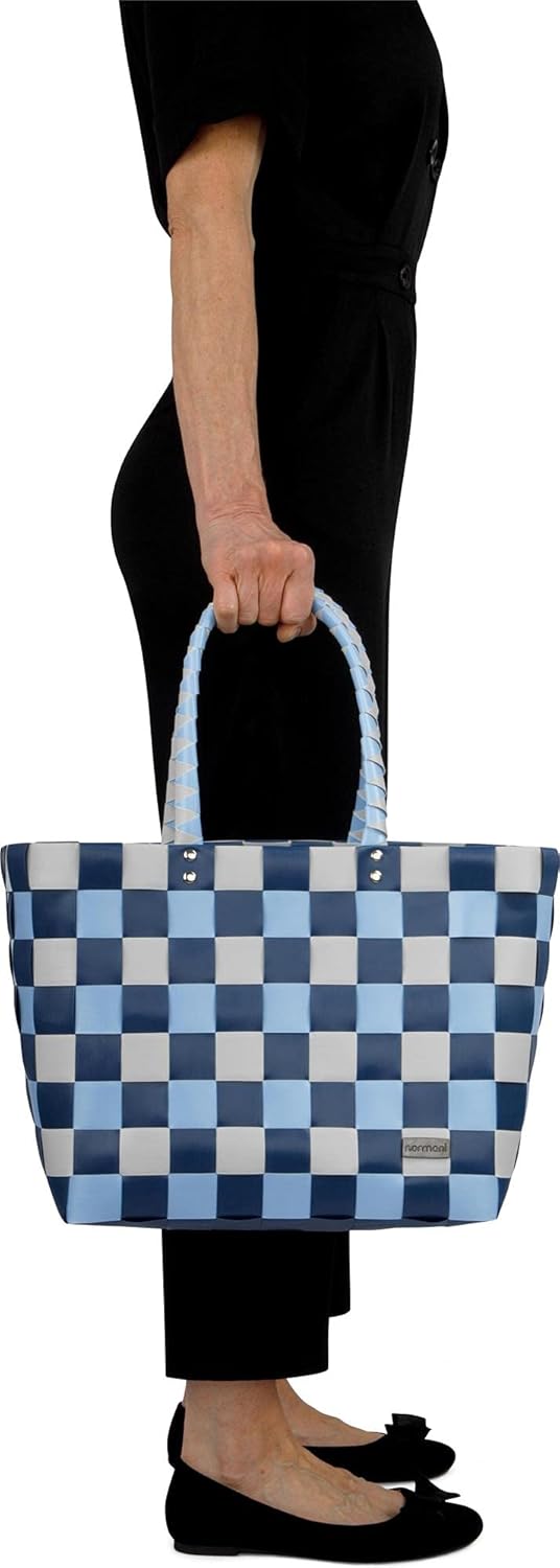 normani Einkaufstasche geflochten mit Henkeln - Tragetasche extra robust Farbe Classic/Namaka Classi