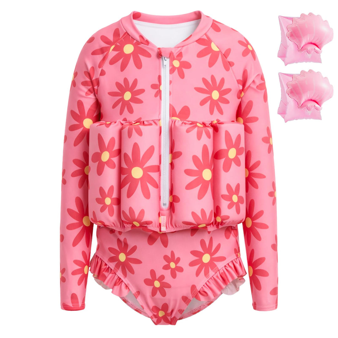 Badeanzug Baby Mädchen mit Floatation Kleinkind Schwimmtraining Hilfe Schwimmende Badeanzug Langarm
