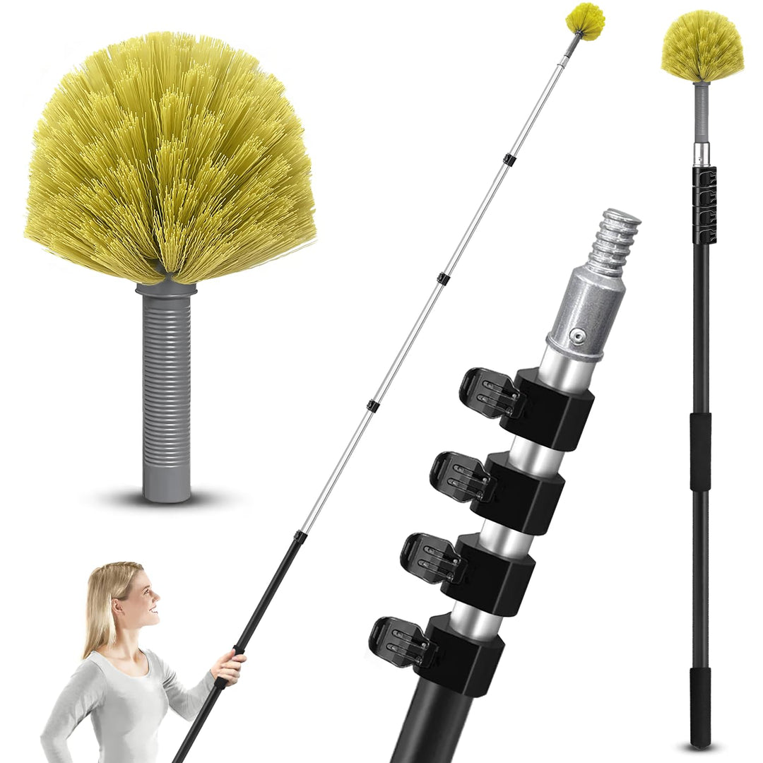ARTIPOLY 6 m Staubwedel mit Teleskop Waschbar, 5-stufiger mit Borsten | 1,5–6 m Langer Staubwedel fü