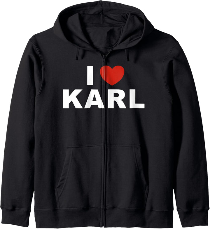 Karl Ich Liebe I Love Heart Funny Team Lauterbach Kapuzenjacke