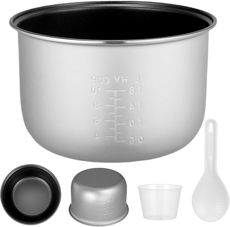 Hperu Reiskocher Liner, 4,5qt/5l Reiskocher Innenpot Ersatz, Reiskocher Innentopf, Innenkochtopf, Al