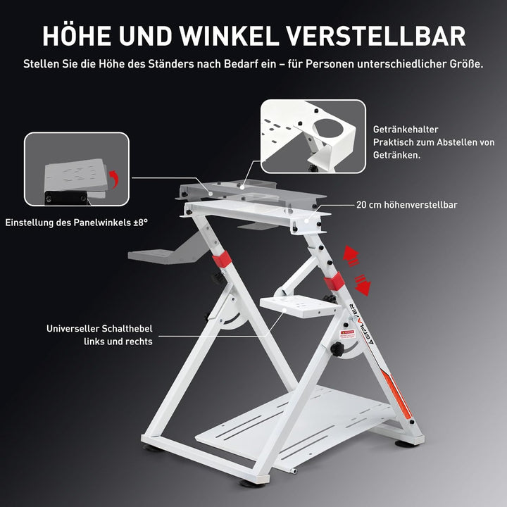 GTPLAYER Lenkradständer für Lenkrad Gaming Wheel Stand Racing Lenkradständer mit V1 V2 Schalthebelha
