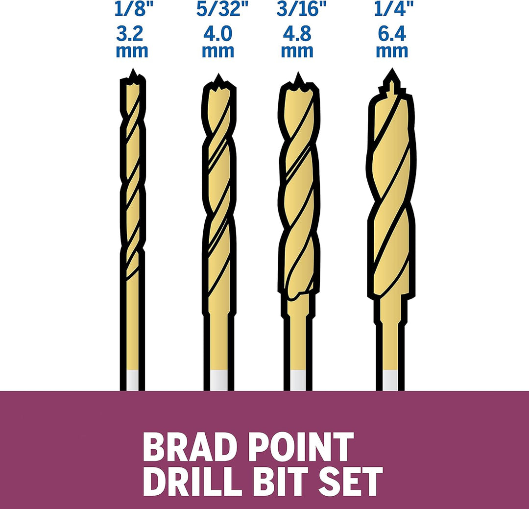 Dremel 631 Brad Point Bits, 4 Pieces