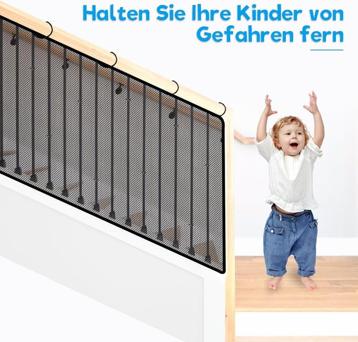 Kinder Sicherheitsnetz,450x90cm Kinder Treppenschutznetz,Baby Balkon Geländer 4.5 Meter Treppenhaus
