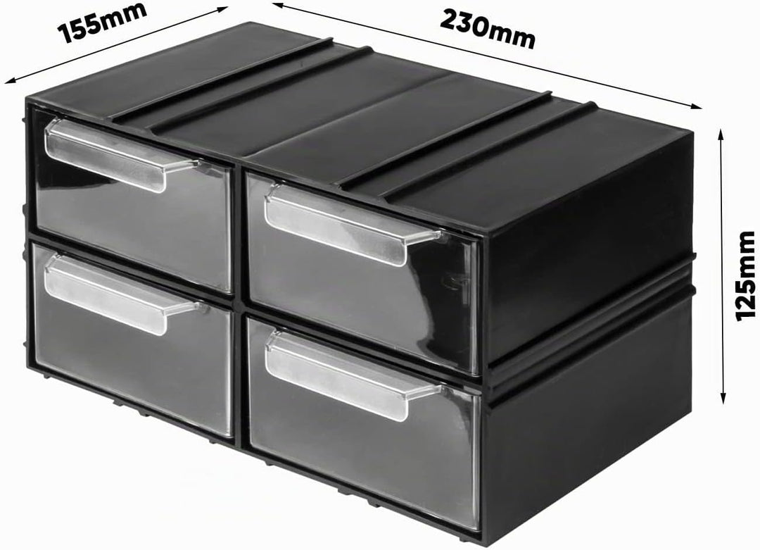 Aufbewahrungsbox mit Schubfächern Sortimentskasten - 12 Stück Transparent Schubladen - 690 x 155 x 1