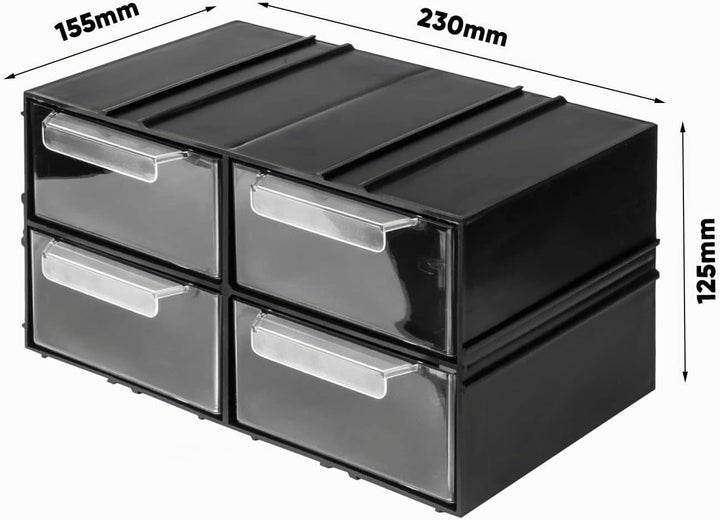 Aufbewahrungsbox mit Schubfächern Sortimentskasten - 12 Stück Transparent Schubladen - 690 x 155 x 1