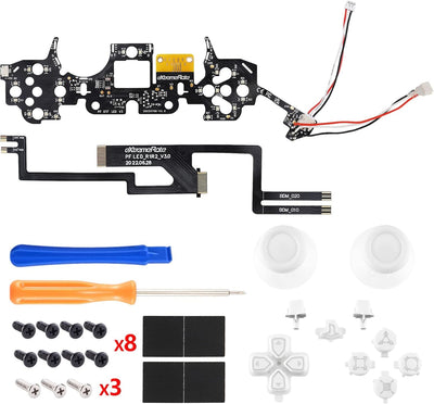 eXtremeRate 9 Modi 7 Farben DTF V3 LED Kit für ps5 Controller Ersatz Leuchttaste D-Pad Thumbsticks S