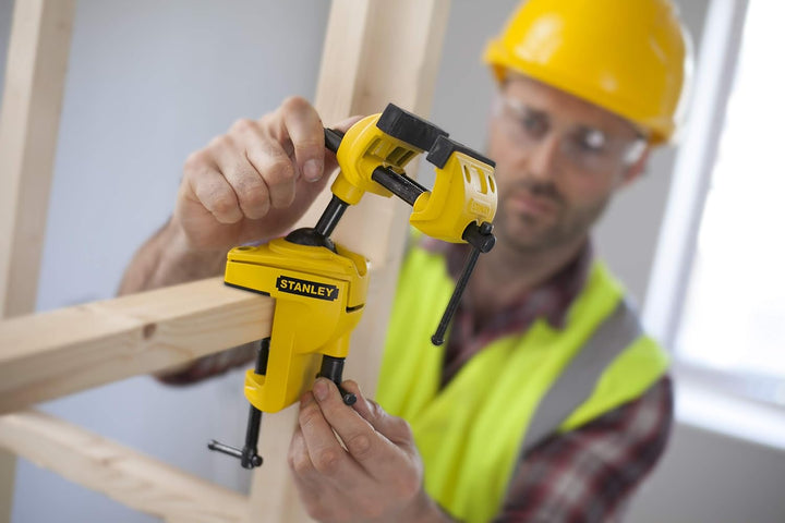 Stanley Maxsteel Multiachsen Schraubstock, mit drei Achsen durch Kugelgelenk, 25kg Spannkraft, 75mm