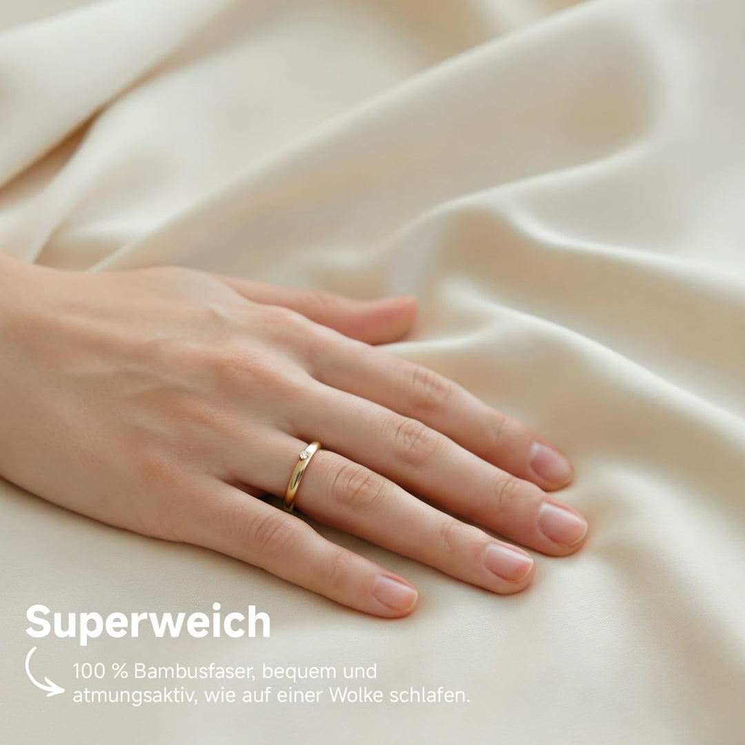 Simple&amp;Opulence Bambus Bettbezug Set, Seidiger und weicher Bettbezug Kühle Bettwäsche Perfekt für Ha
