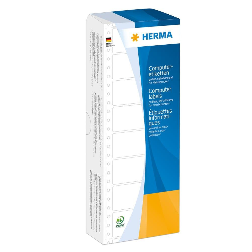 HERMA 8166 Computeretiketten endlos, 111,76 x 48,4 mm, 1-bahnig, 2000 Aufkleber, selbstklebend, Endl