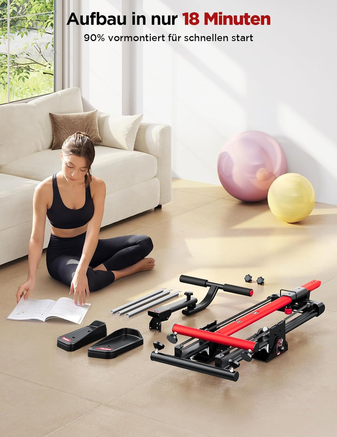 YOLEO Einstellbarer Widerstand Stair Stepper für Zuhause, Klappbarer Stepper mit 3 Trainingsmodi, Co