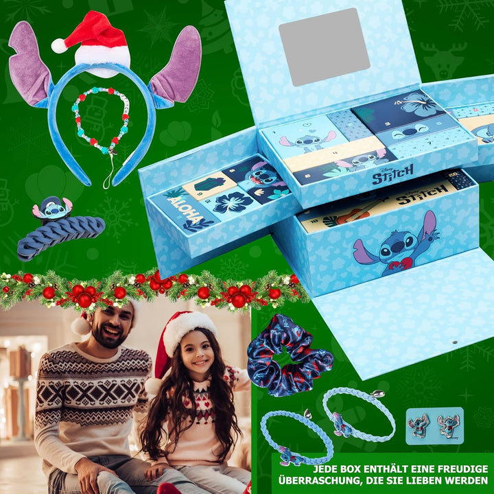 Get Trend Disney Stitch Adventskalender 2025 Kinder Weihnachtskalender mit 24 Türchen & Vielen Gesch