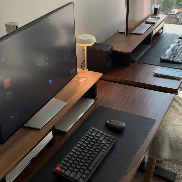 Raico Schreibtischregal Monitorständer Setup Cockpit Ergonomischer Dual-Screen-Riser Minimaler Schre