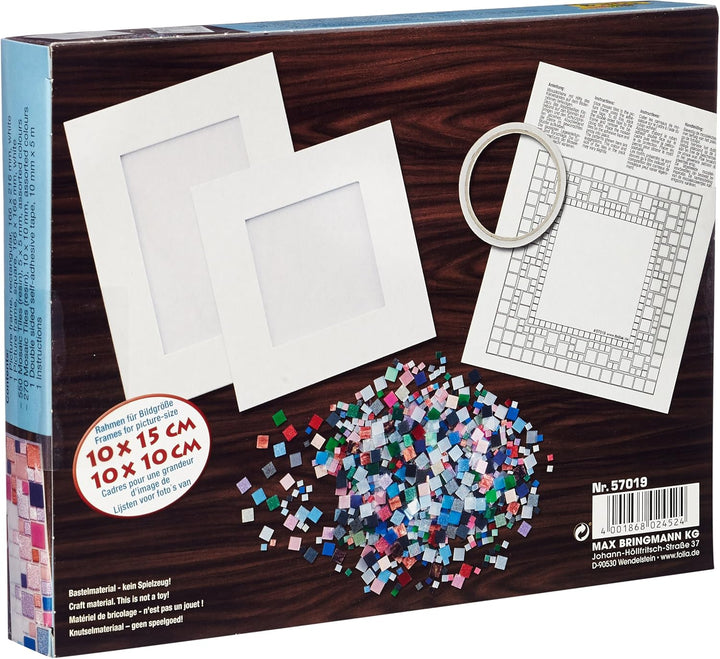 folia 57019 - Mosaik Bastel Set, mit über 800 Teilen - ideal zur Gestaltung individueller Bilderrahm