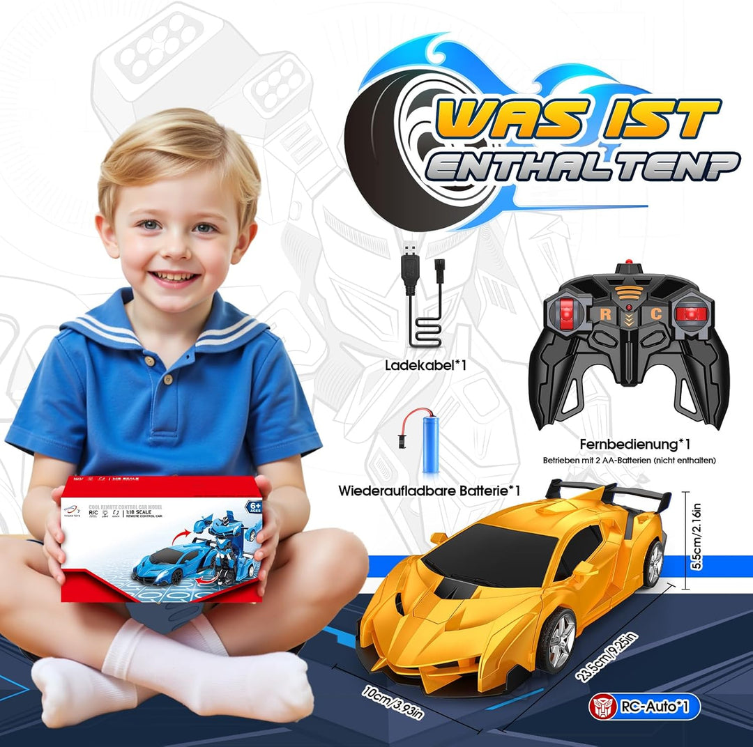 Braxel 2 in 1 Transforming Ferngesteuertes Auto Spielzeug ab 3-10 Jahre Junge Mädchen, 2,4GHz Robote